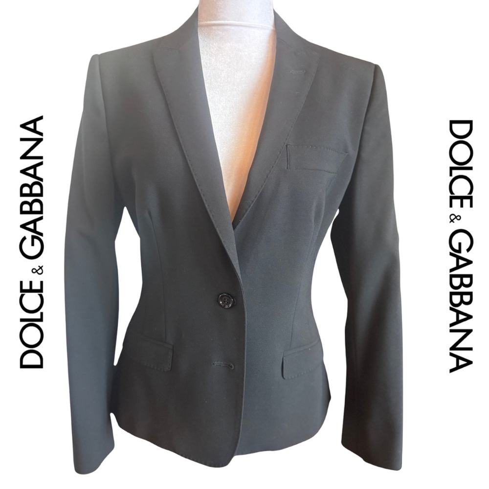 Dolce & Gabbana Suit F1275T Black Stretch Leopard Lined Pant Blazer IT44 8 10 M - Picture 7 of 17